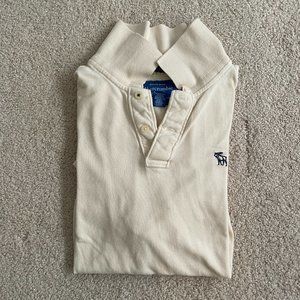 Abercrombie Cream Short Sleeved Mens Polo